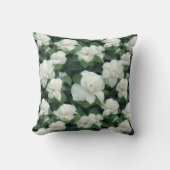 エレガントクラシック緑植物白フローラ クッション (正面)