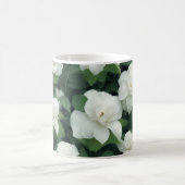 エレガントクラシック緑植物白フローラ コーヒーマグカップ (中央)