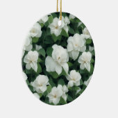 エレガントクラシック緑植物白フローラ セラミックオーナメント (右)