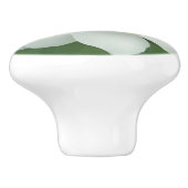 エレガントクラシック緑植物白フローラ セラミックノブ (側面)