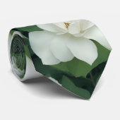 エレガントクラシック緑植物白フローラ ネクタイ (ロール)