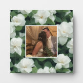 エレガントクラシック緑植物白フローラ フォトプラーク (正面)