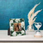 エレガントクラシック緑植物白フローラ フォトプラーク (インサイチュ)