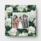 エレガントクラシック緑植物白フローラ フォトプラーク (正面)