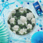 エレガントクラシック緑植物白フローラ ペーパープレート (パーティー)