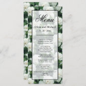 エレガントクラシック緑植物白フローラ メニュー (正面/裏面)