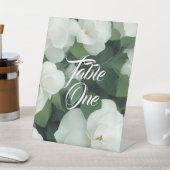 エレガントクラシック緑植物白フローラ 台座サイン (インサイチュ)