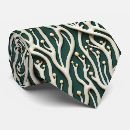 エレガントクラシック緑花模様 ネクタイ (ロール)