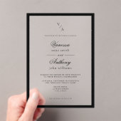 エレガントクラシック縁どブ結婚ク アクリル招待状 (インサイチュ (ポータブル))