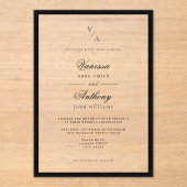 エレガントクラシック縁どブ結婚ク アクリル招待状 (正面)