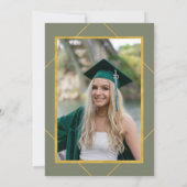 エレガントクラシック脚本金ゴールドセージ卒業パーティー 招待状 (裏面)