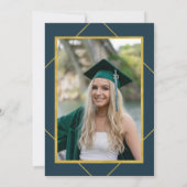 エレガントクラシック脚本金ゴールド海軍卒業会 招待状 (裏面)