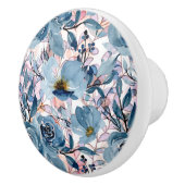 エレガントクラシック花模様ブルー、マウヴ、ピ淡い色のンク セラミックノブ (右)