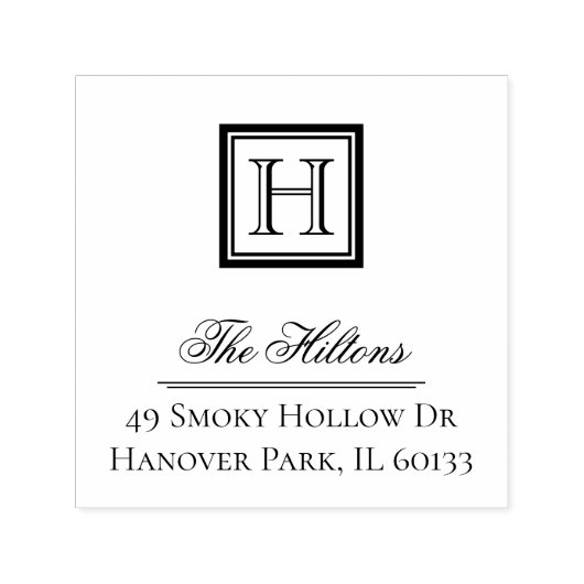 エレガントクラシック角モノグラムスタンプ セルフインキングスタンプ (デザイン)