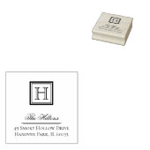 エレガントクラシック角モノグラムスタンプ ラバースタンプ (押印)