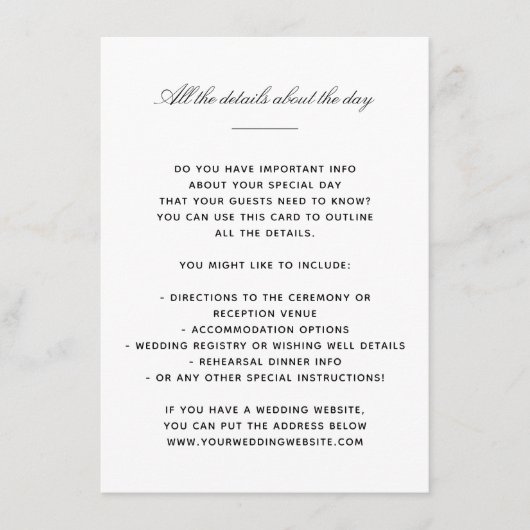 エレガントクラシック詳細 エンクロージャーカード (正面)