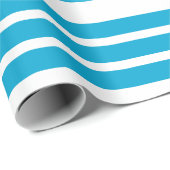 エレガントクラシック赤ちゃん青と白のストライプパターン ラッピングペーパー (ロールコーナー)