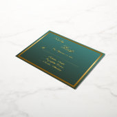 エレガントクラシック金ゴールドスクリプトウェディングRSVPカード 箔招待状ポストカード (回転した状態)