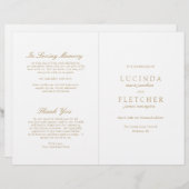 エレガントクラシック金ゴールドフォーマル結婚式 プログラム (正面/裏面)