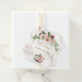 エレガントクラシック金ゴールドブルーフローラ結婚ズ フェイバータグ (インサイチュ)