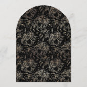 エレガントクラシック金ゴールドボタ結婚ニカルアーチ 招待状 (裏面)