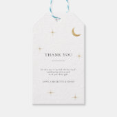 エレガントクラシック金ゴールドムーンスターズ結婚サンキューユー ギフトタグ (正面)