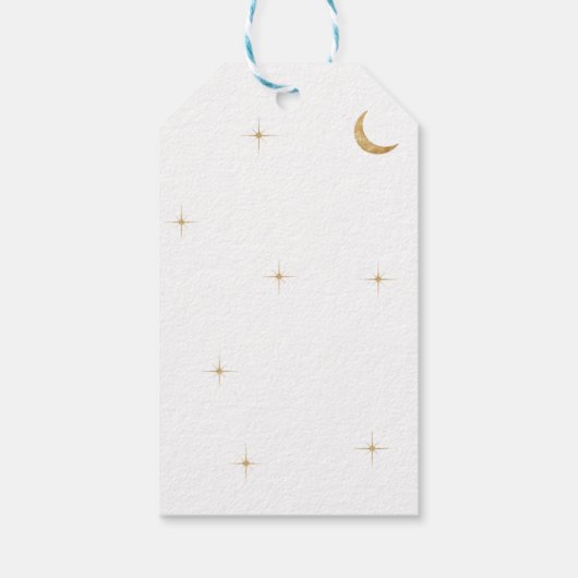 エレガントクラシック金ゴールドムーンスターズ結婚サンキューユー ギフトタグ (裏面)