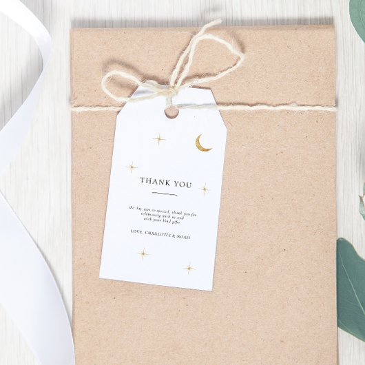 エレガントクラシック金ゴールドムーンスターズ結婚サンキューユー ギフトタグ