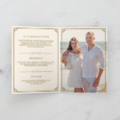 エレガントクラシック金ゴールドモノグラム結婚ズ 招待状 (内部)