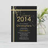 エレガントクラシック金ゴールド卒業党招待状 招待状 (スタンド正面)