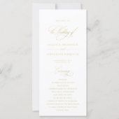 エレガントクラシック金ゴールド模造結婚式 プログラム (正面)