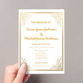 エレガントクラシック金箔 アクリル招待状 (インサイチュ (ポータブル))