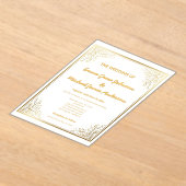 エレガントクラシック金箔 アクリル招待状 (レイダウン)