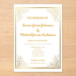 エレガントクラシック金箔 アクリル招待状