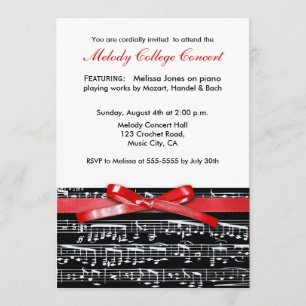 エレガントクラシック音楽コンサートのリサイタル招待 招待状