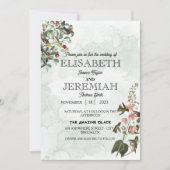 エレガントクラシック高級フローラ結婚ズ 招待状 (正面)