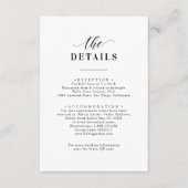 エレガントクラシック黒と白の結婚詳細 エンクロージャーカード (正面)