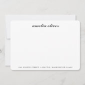 エレガントクラシック黒スクリプト名アドレスカスタム ノートカード (正面)