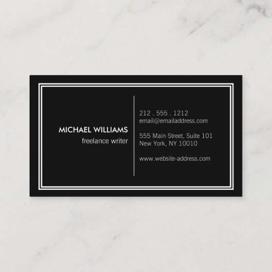 エレガントクラシック黒 名刺 (裏面)