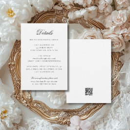 エレガントクラシック黒・白QRコード結婚s エンクロージャーカード