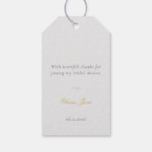 エレガントクラシック3重枠アイボリーブライダルシャワー ギフトタグ (裏面)