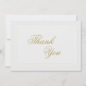 エレガントクラシック3重枠アイボリーブライダルシャワー サンキューカード (正面)