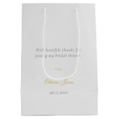 エレガントクラシック3重枠アイボリーブライダルシャワー ミディアムペーパーバッグ (裏面)