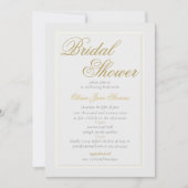 エレガントクラシック3重枠アイボリーブライダルシャワー 招待状 (正面)