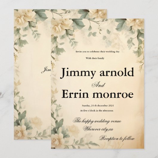 エレガントクラシック 招待状 (正面/裏面)