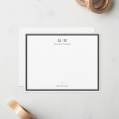 エレガントクラシックBlack Monogramプロフェッショナル ノートカード (正面/裏面インサイチュ)