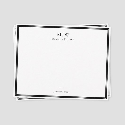 エレガントクラシックBlack Monogramプロフェッショナル ノートカード