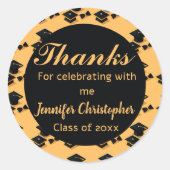 エレガントクラシックBlack & Yellow Script卒業 ラウンドシール (正面)