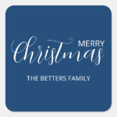エレガントクラシックClean Midnight Blueクリスマス スクエアシール (正面)