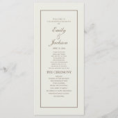 エレガントクラシックCream Brownスクリプト結婚式 プログラム (正面)